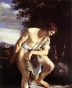 GENTILESCHI, Orazio David Contemplating the Head of Goliath fh oil painting artist